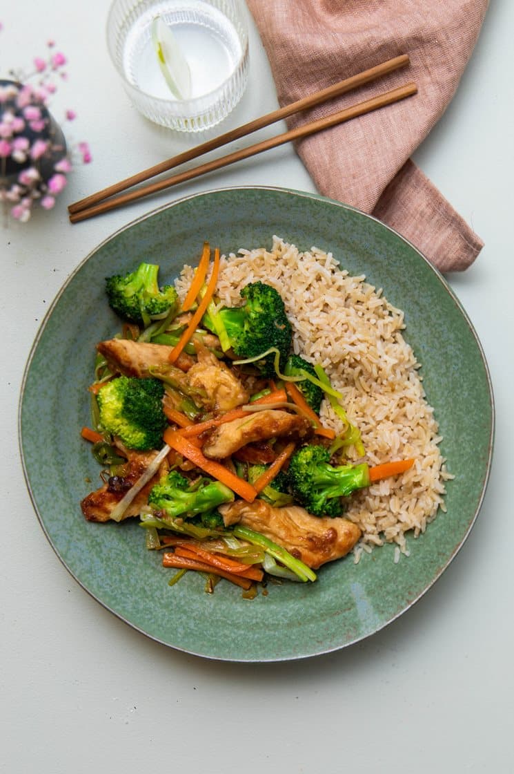 Marineret kylling i wok