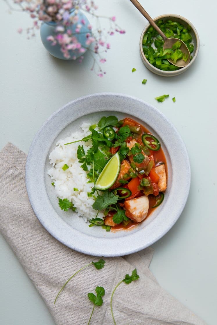 Moqueca - Brasiliansk fiskegryde med rød peber og kokos